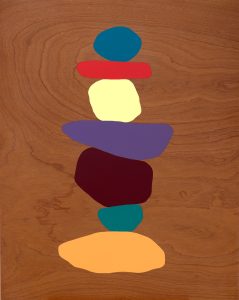 DAAN DEN HOUTER, Untitled, Stacks M 0124", 2024, Epoxy in Mahogany wood, 40.5 x 32.75 (103 x 83cm) 