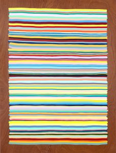 DAAN DEN HOUTER, Untitled "Stripes L0121", 2021, Epoxy in Mahogany wood, 62.25 x 47.25 inches (158 x120cm)